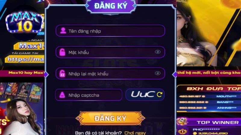 Tân thủ cần phải đăng ký 1 acc mới để có thể được hưởng Max10 nhận 50k 